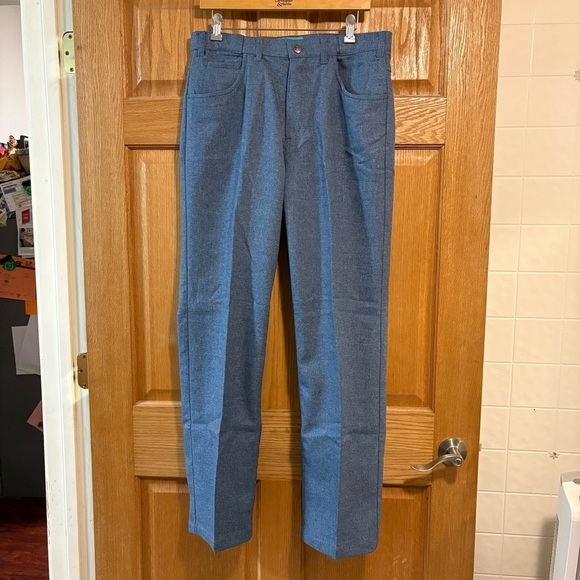 Haband Other - Habands Fit Forever Stretch Waist Denim Blue Polyester Pant Mens 34L 34X32 Retro
